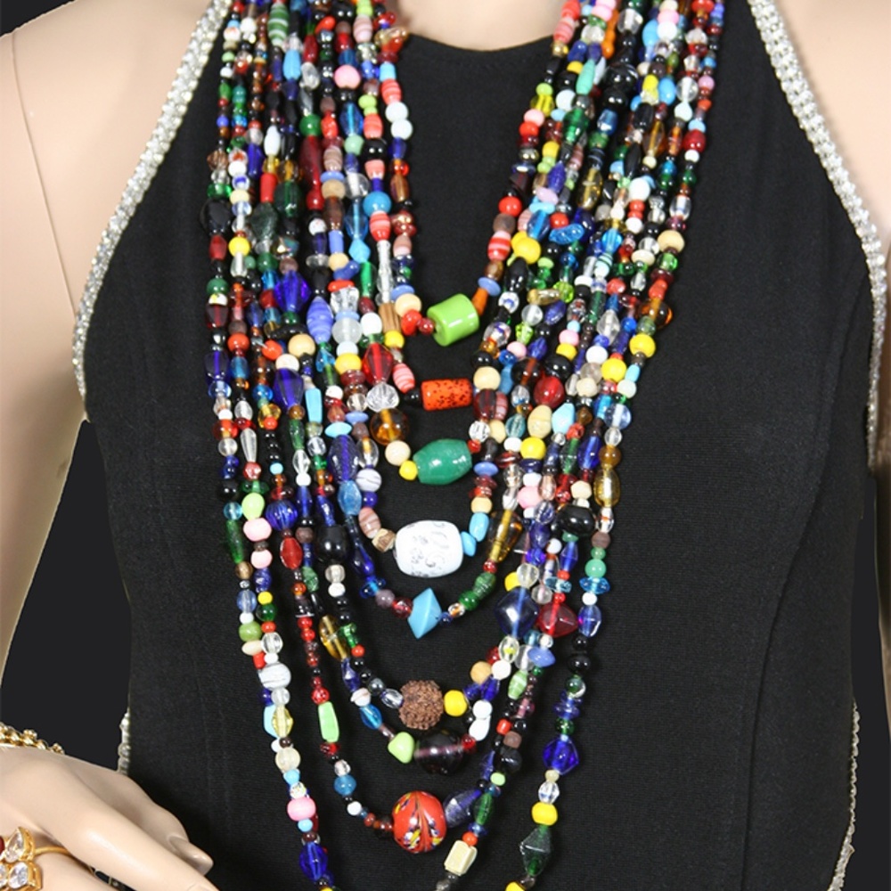 Vintage Multi Strand Naga Tribal Necklace